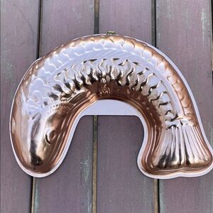 Vintage Fish Copper Color Jello Mold Baking Pan Wall Decor